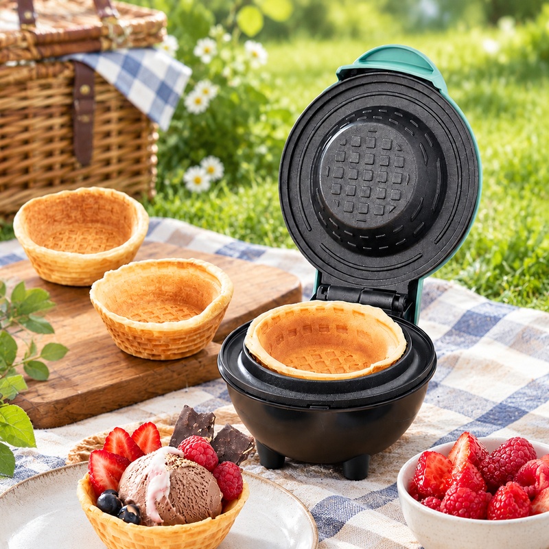 Home Cooking Egg Roll - Dual Voltage Waffle Bowl Cooker for