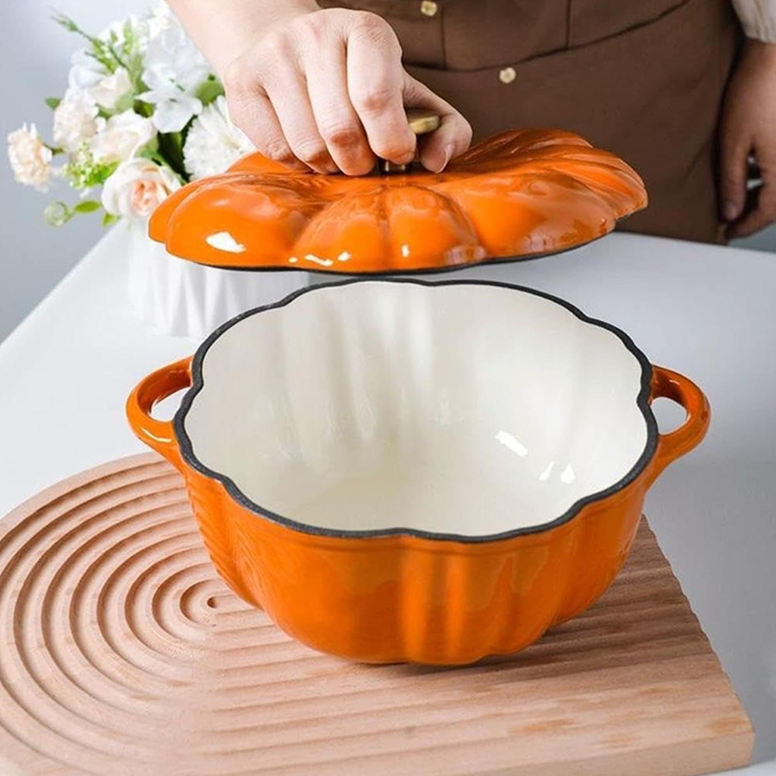 Dutch Oven Enamel - Pumpkin Cast Iron Dutch Oven Kitchen