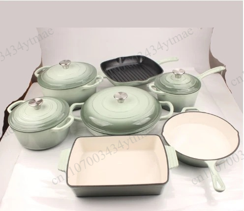 Dutch Oven Enamel - 7-Piece Enameled Cast Iron Dutch Oven
