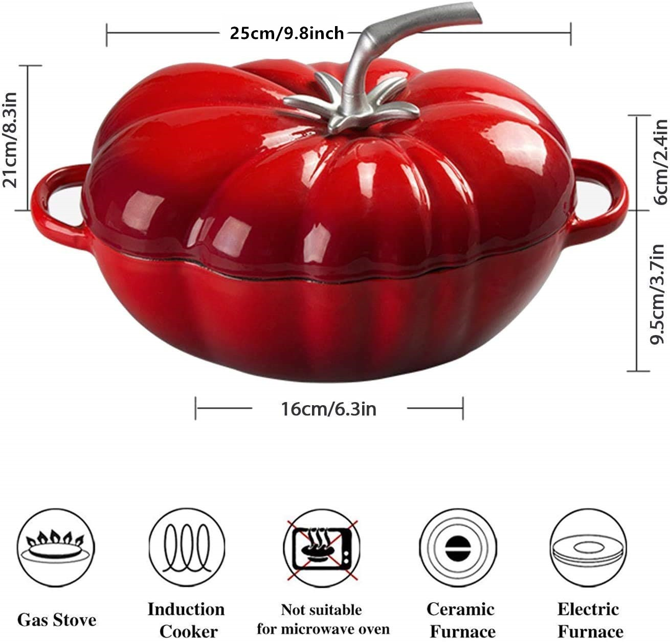 25cm Tomato Enameled Cast Iron - огляд і ціна Dutch Oven Enamel