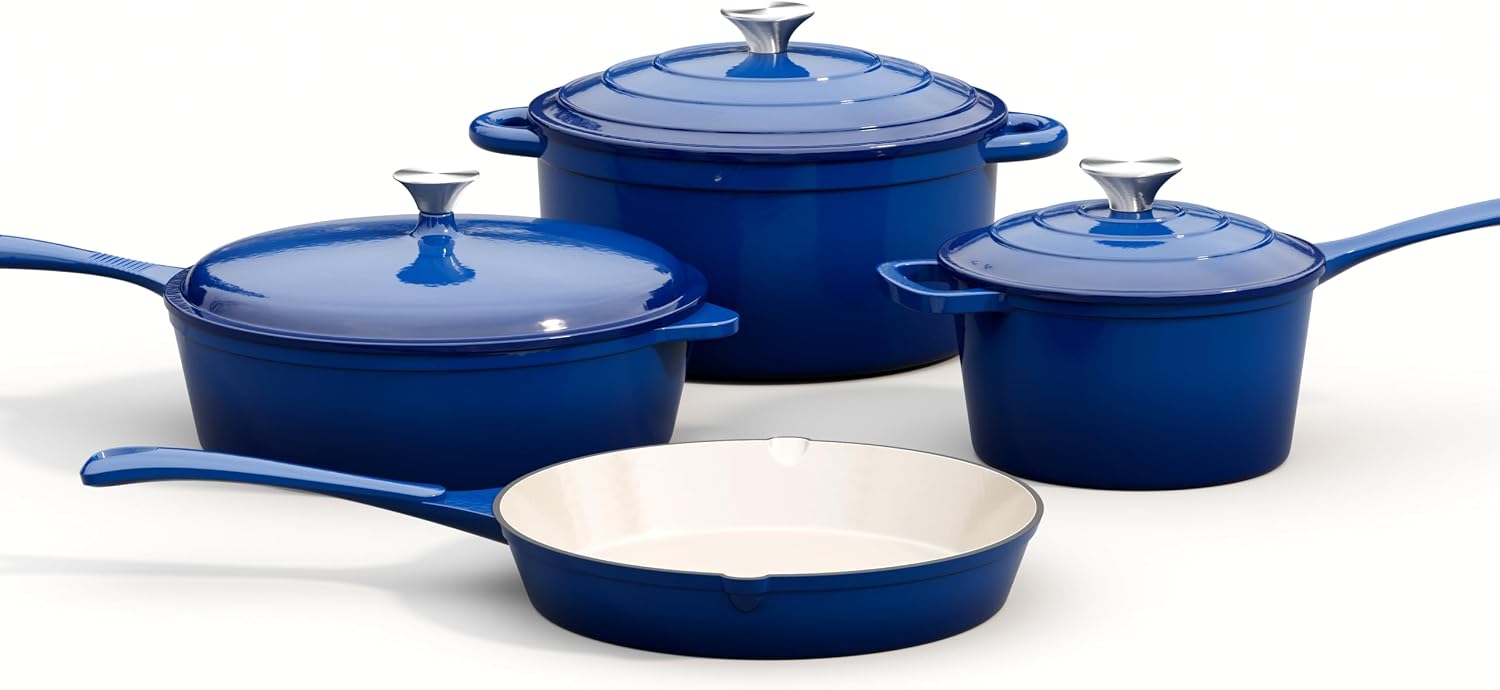 7 Piece Enameled Cast Iron Coo - огляд і ціна Dutch Oven Enamel