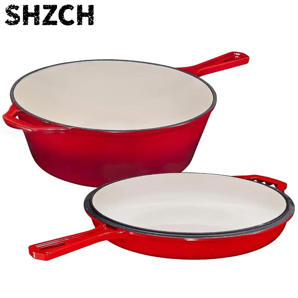 2-in-1 Cast Iron Enamel Oven w - огляд і ціна Dutch Oven Enamel